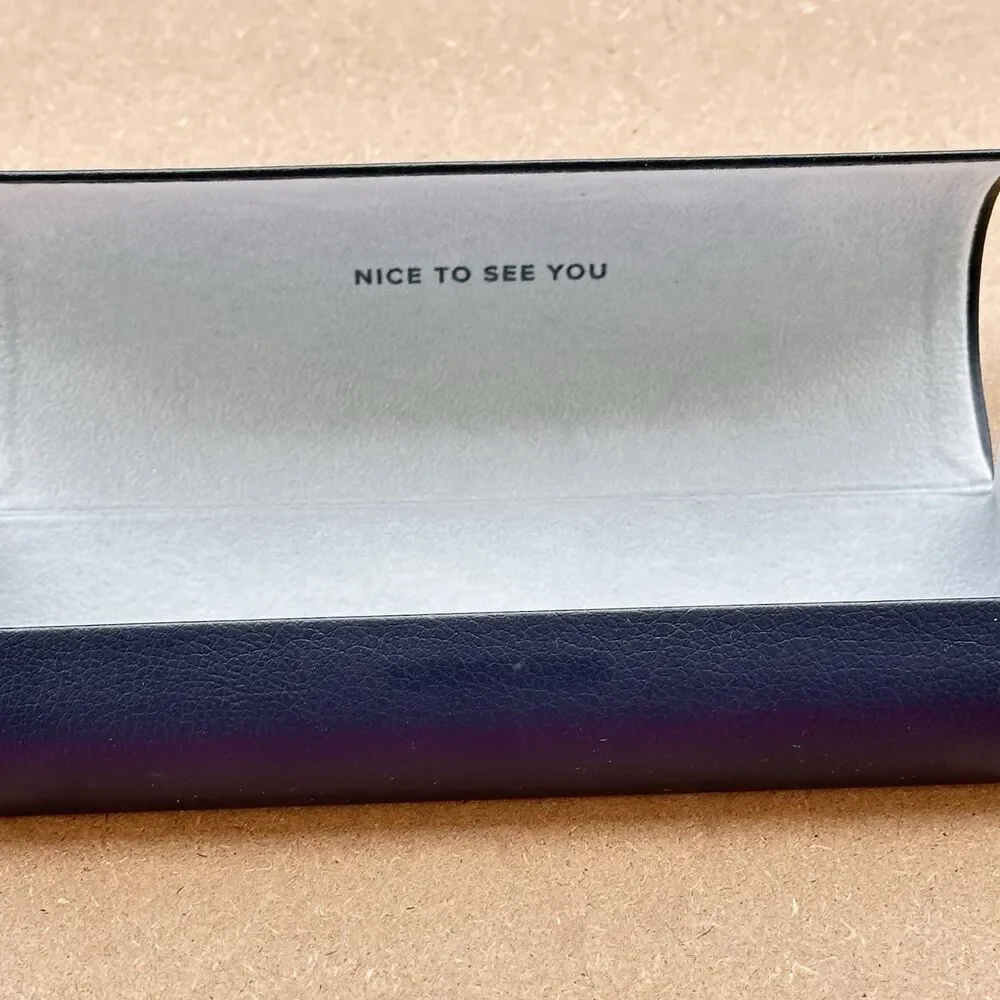 Warby Parker Blue Eyeglasses Sunglasses Hard Case Magnetic Closure Navy Blue